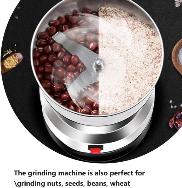 BESTYASH Stainless Steel Grinder for Home Kitchen Electric Powder Mill Machine for Grinding Coffee Beans Spices Nuts Grains with Powerful Motor and Detachable Design - Image 2
